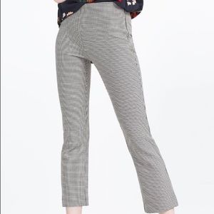 Zara • gingham stretch crop-flare pant